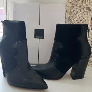 Dolce Vita Black Leather Ankle Boots